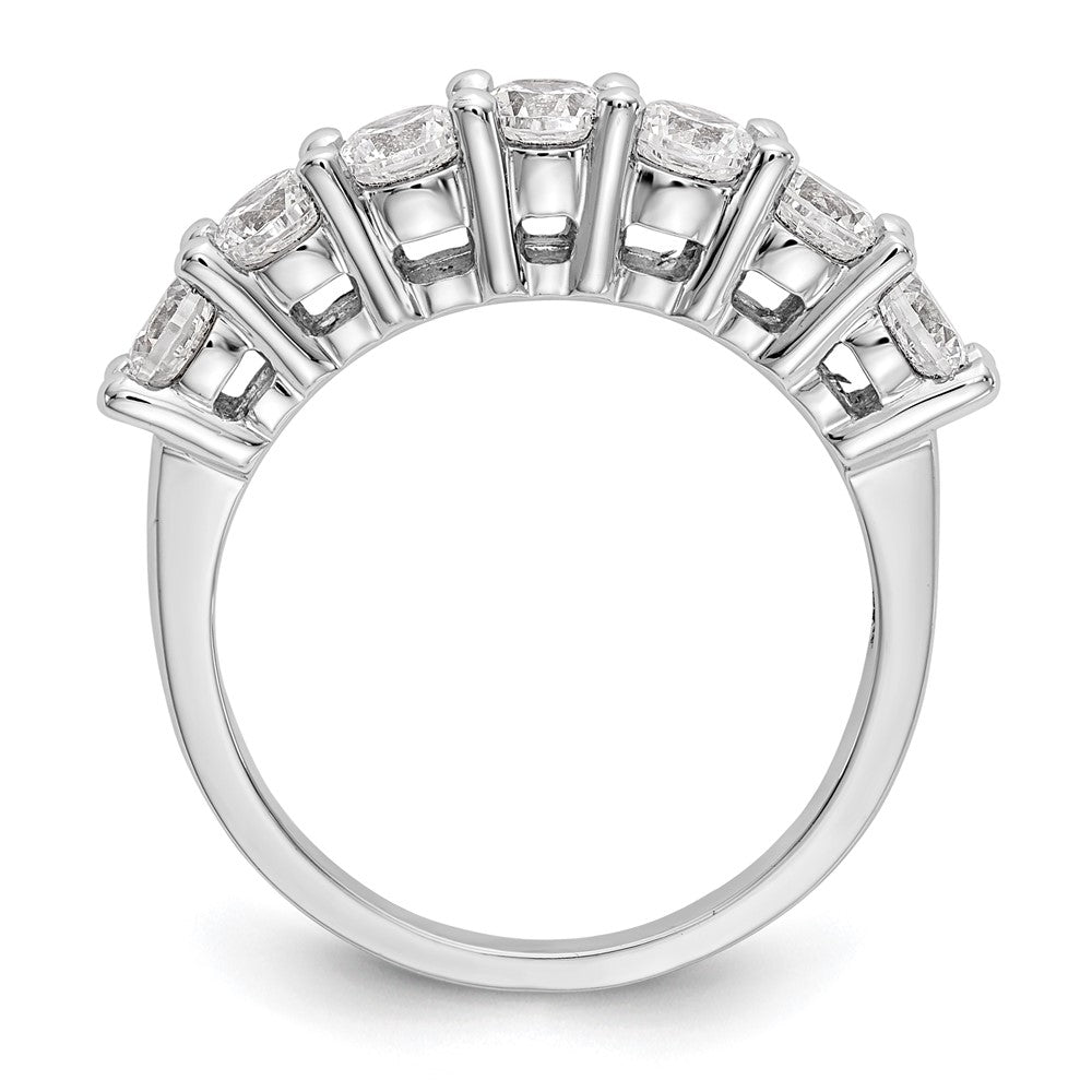 14K White Gold 7-Stone Shared Prong (Holds 7-3.7mm Round) Diamond Band Mounting