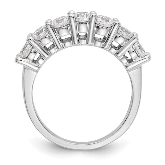 14K White Gold 7-Stone Shared Prong (Holds 7-3.7mm Round) Diamond Band Mounting