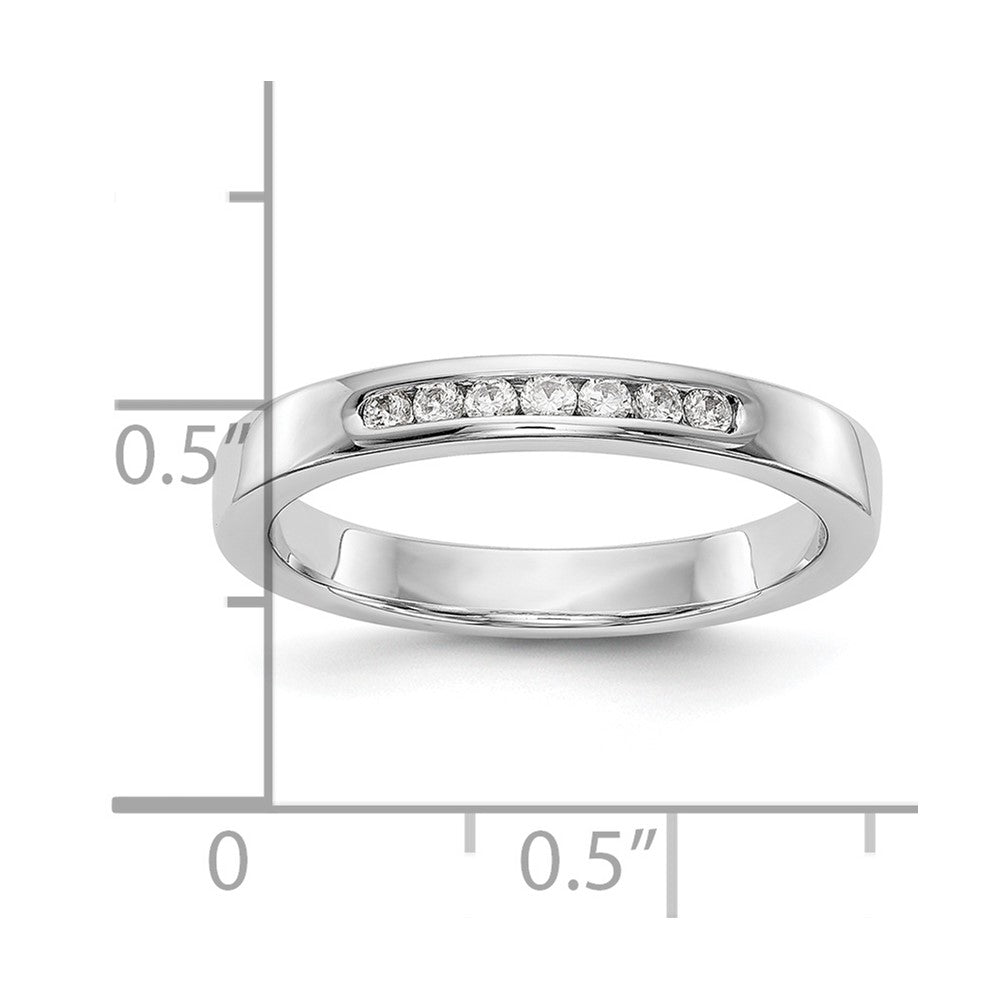 14k White Gold 7-Stone (Holds 7-1.6mm Round) Channel Band Mounting (Closed)