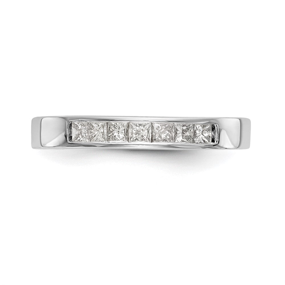14K White Gold 7-Stone (Holds 3-2.0, 4-1.9mm Princess) Channel Band Mounting