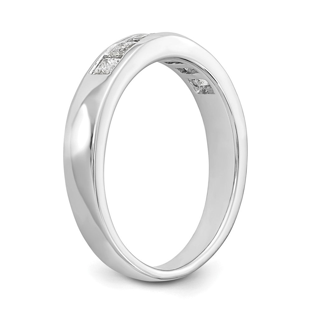 14K White Gold 7-Stone (Holds 7-2.2mm Princess) Channel Band Mounting