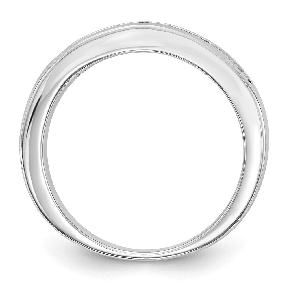 14K White Gold 7-Stone (Holds 3-2.6, 4-2.5mm Princess) Channel Band Mounting