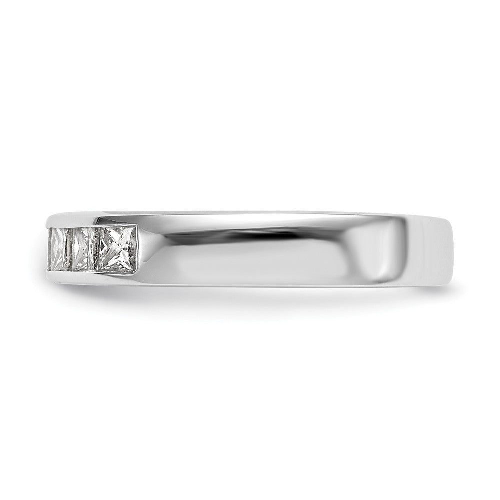 14K White Gold 7-Stone (Holds 3-2.6, 4-2.5mm Princess) Channel Band Mounting
