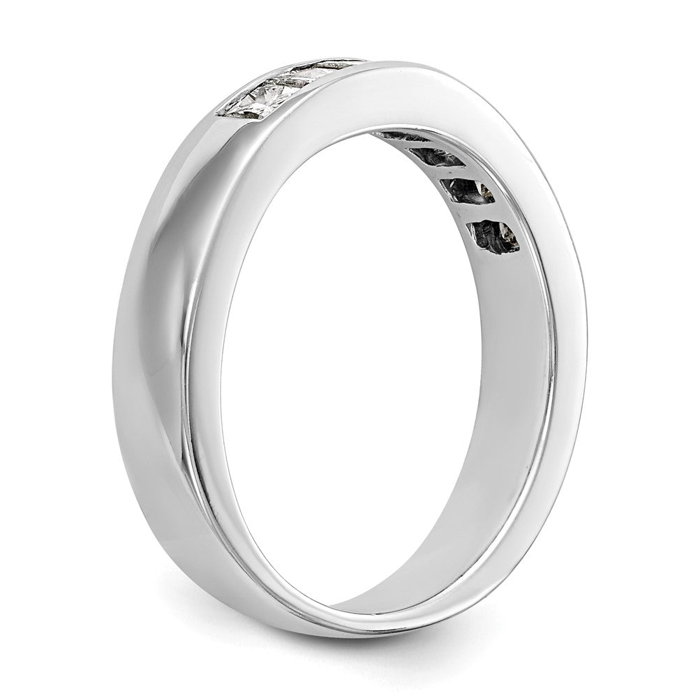 14K White Gold 7-Stone (Holds 3-2.6, 4-2.5mm Princess) Channel Band Mounting