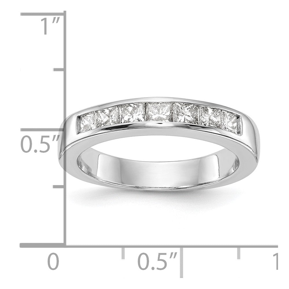 14K White Gold 7-Stone (Holds 3-2.6, 4-2.5mm Princess) Channel Band Mounting