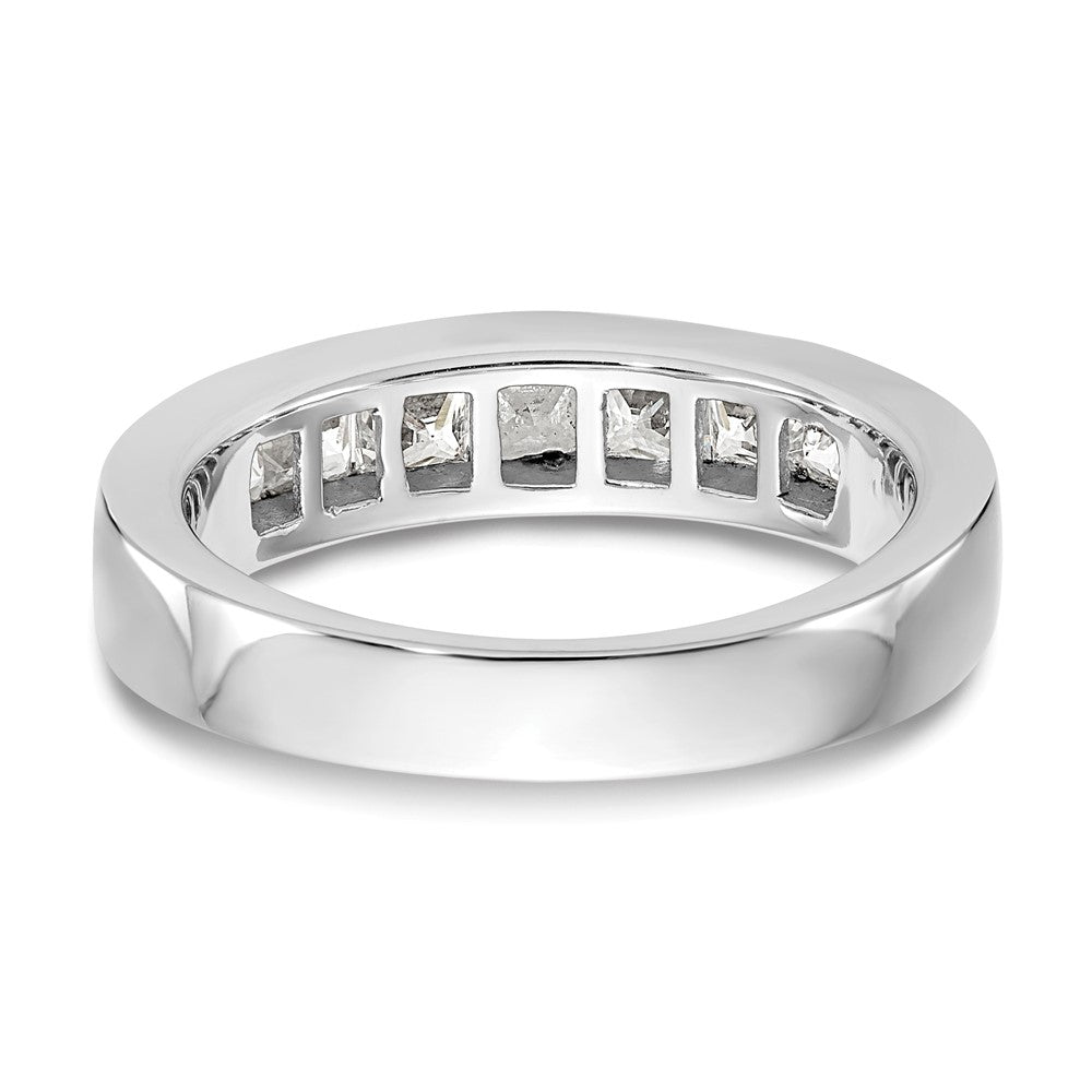 14K White Gold 7-Stone 1 carat Princess Diamond Complete Channel Band