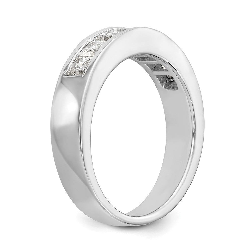 14K White Gold 7-Stone 1 carat Princess Diamond Complete Channel Band