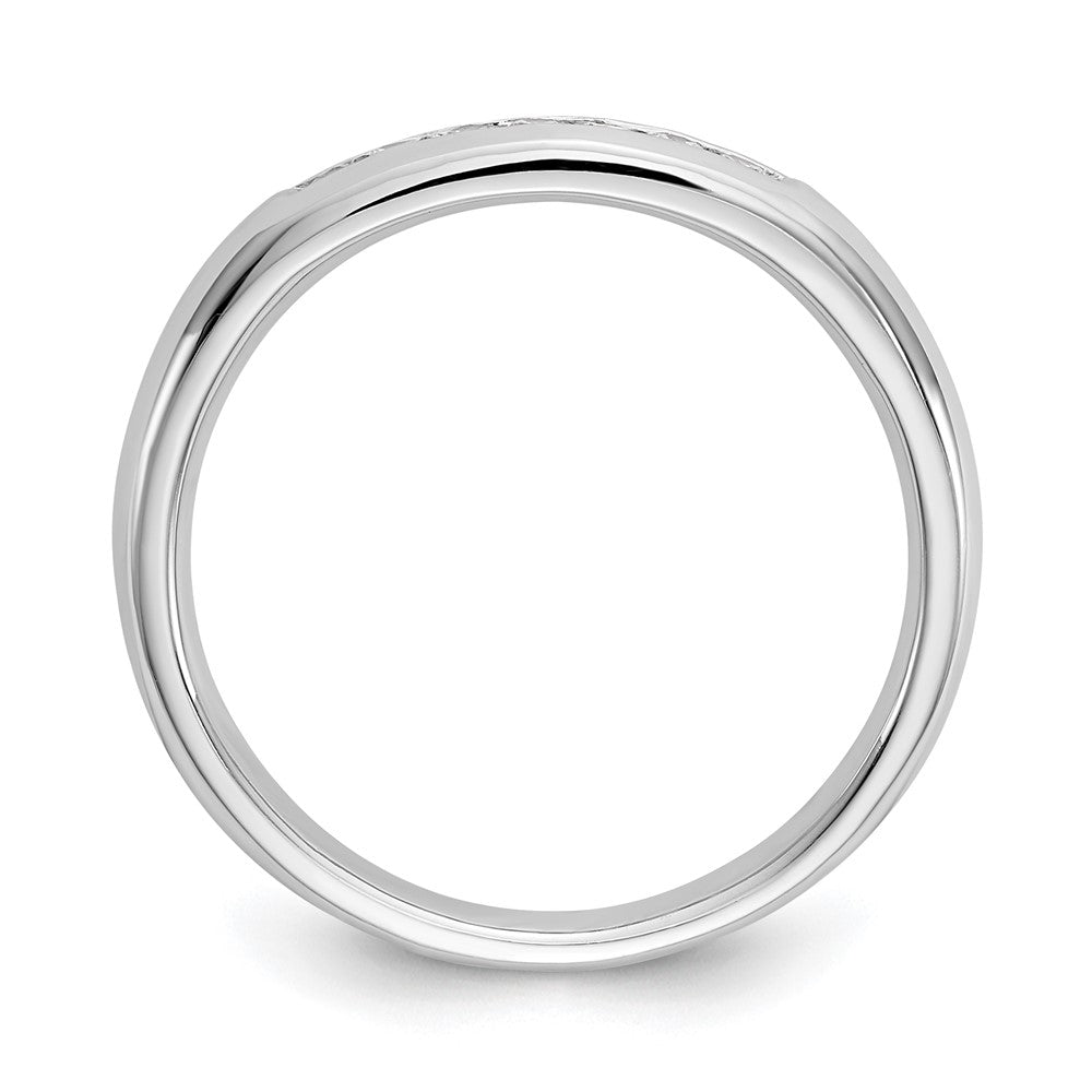 14K White Gold 7-Stone 1/8 carat Round Diamond Complete Channel Band