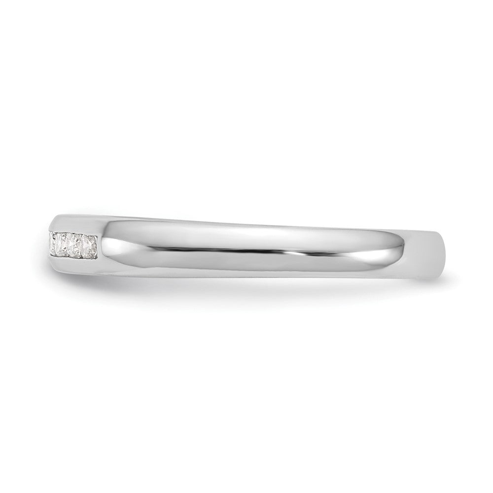 14K White Gold 7-Stone 1/8 carat Round Diamond Complete Channel Band