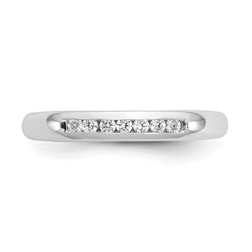 14K White Gold 7-Stone 1/8 carat Round Diamond Complete Channel Band