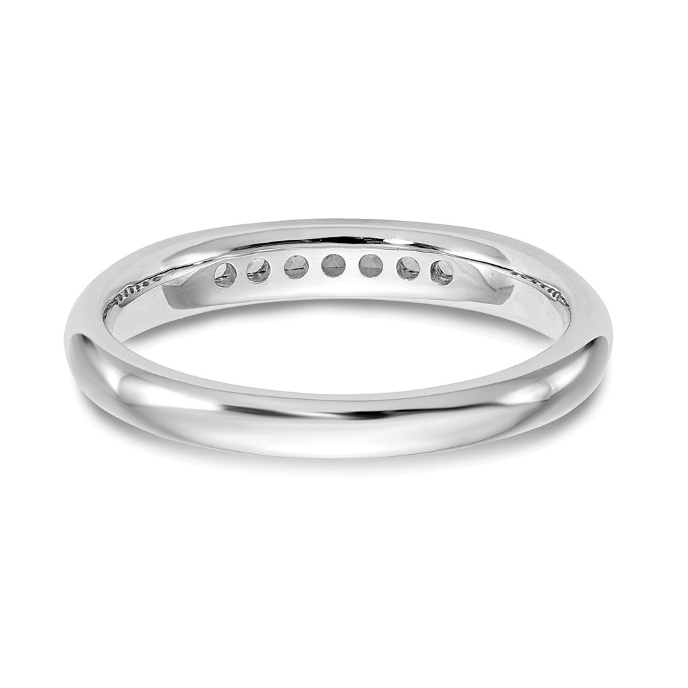 14K White Gold 7-Stone 1/8 carat Round Diamond Complete Channel Band