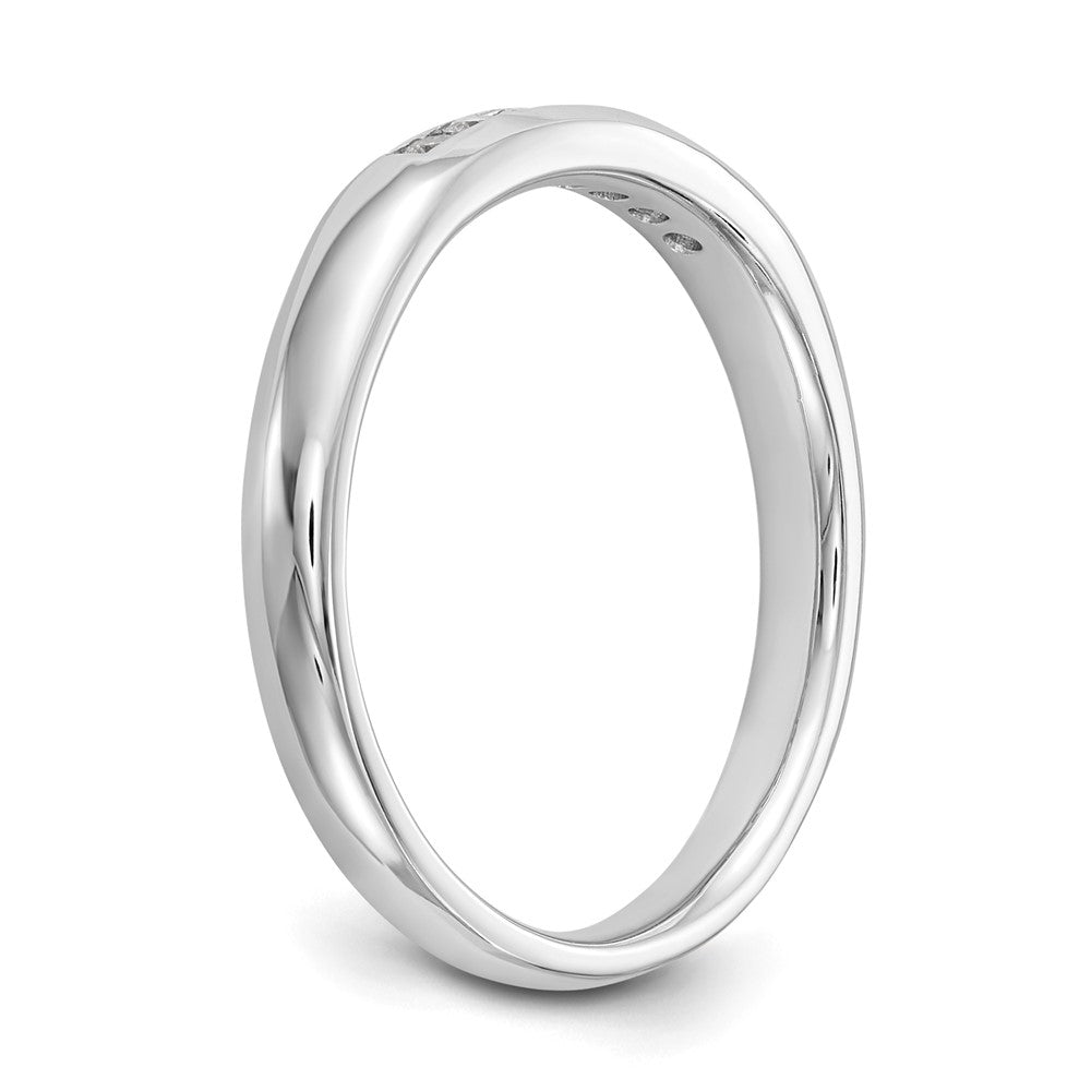 14K White Gold 7-Stone 1/8 carat Round Diamond Complete Channel Band