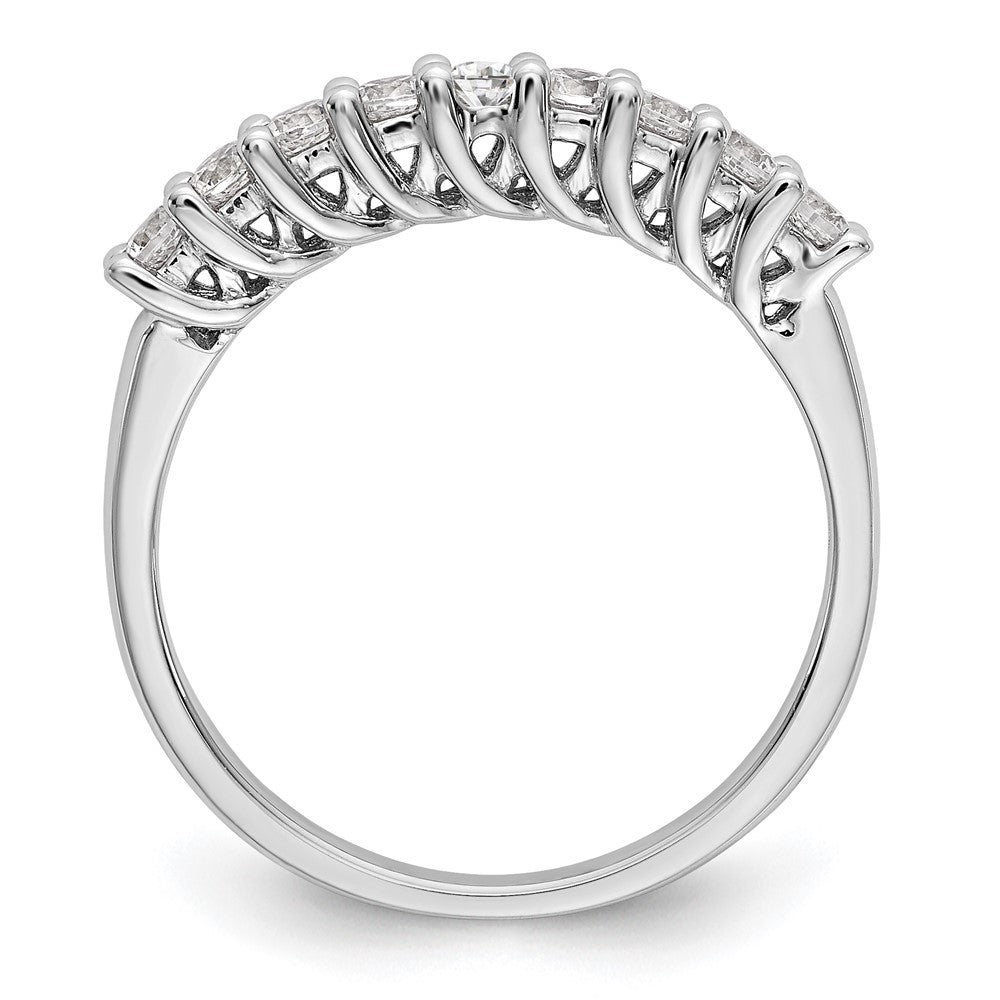14K White Gold 9-Stone Shared Prong (Holds 9-2.3mm Round) Diamond Band Mounting