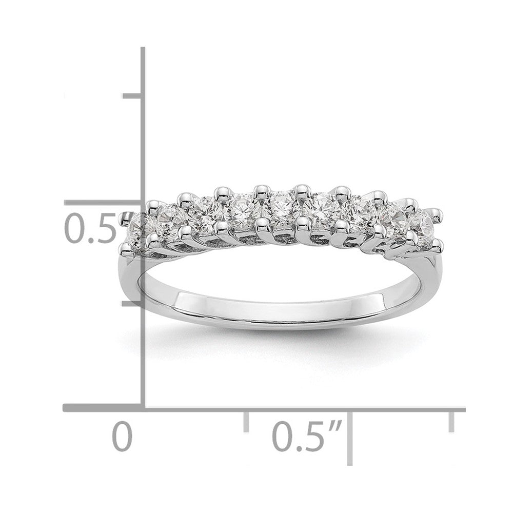 14K White Gold 9-Stone Shared Prong (Holds 9-2.3mm Round) Diamond Band Mounting