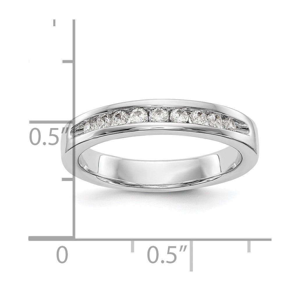 14k White Gold 9-Stone (Holds 9-1.9mm Round) Ladies Channel Band Mounting