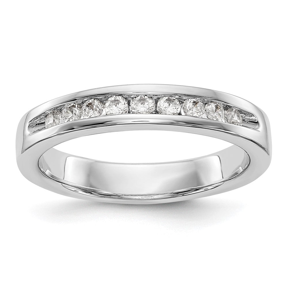 14k White Gold 9-Stone (Holds 9-1.9mm Round) Ladies Channel Band Mounting
