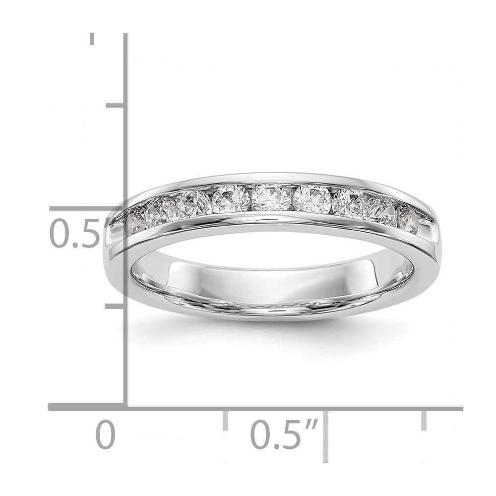 14k White Gold 9-Stone (Holds 9-2.4mm Round) Ladies Channel Band Mounting