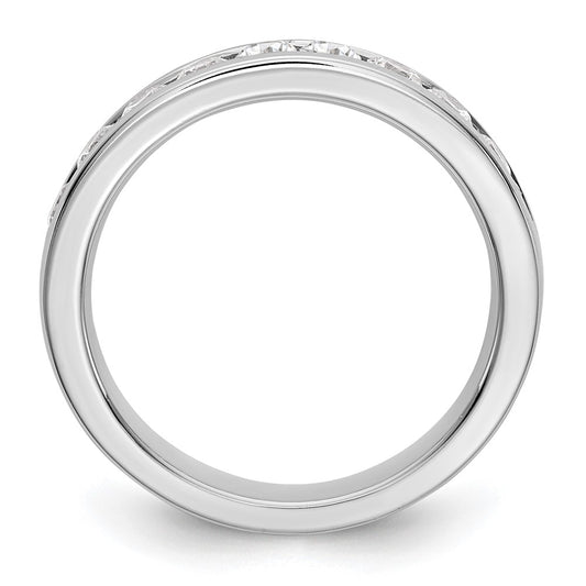 14k White Gold 9-Stone (Holds 9-2.7mm Round) Ladies Channel Band Mounting