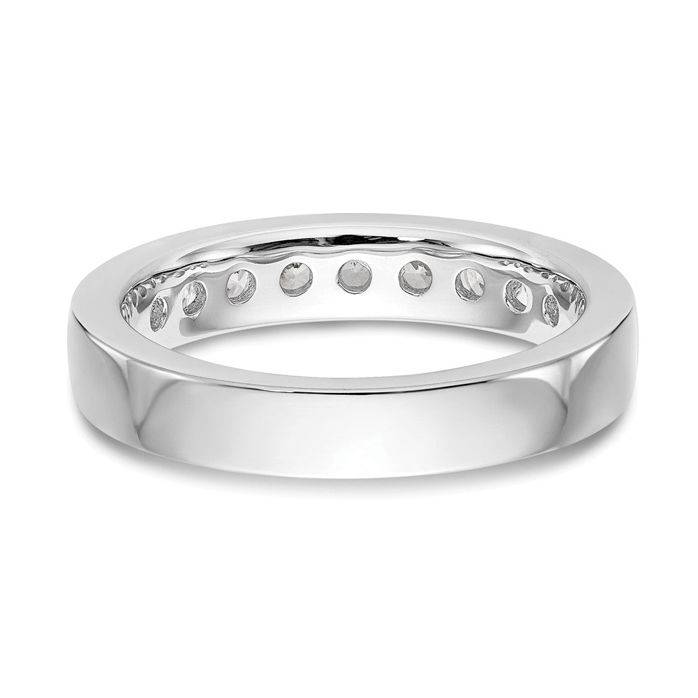 14k White Gold 9-Stone (Holds 9-2.7mm Round) Ladies Channel Band Mounting
