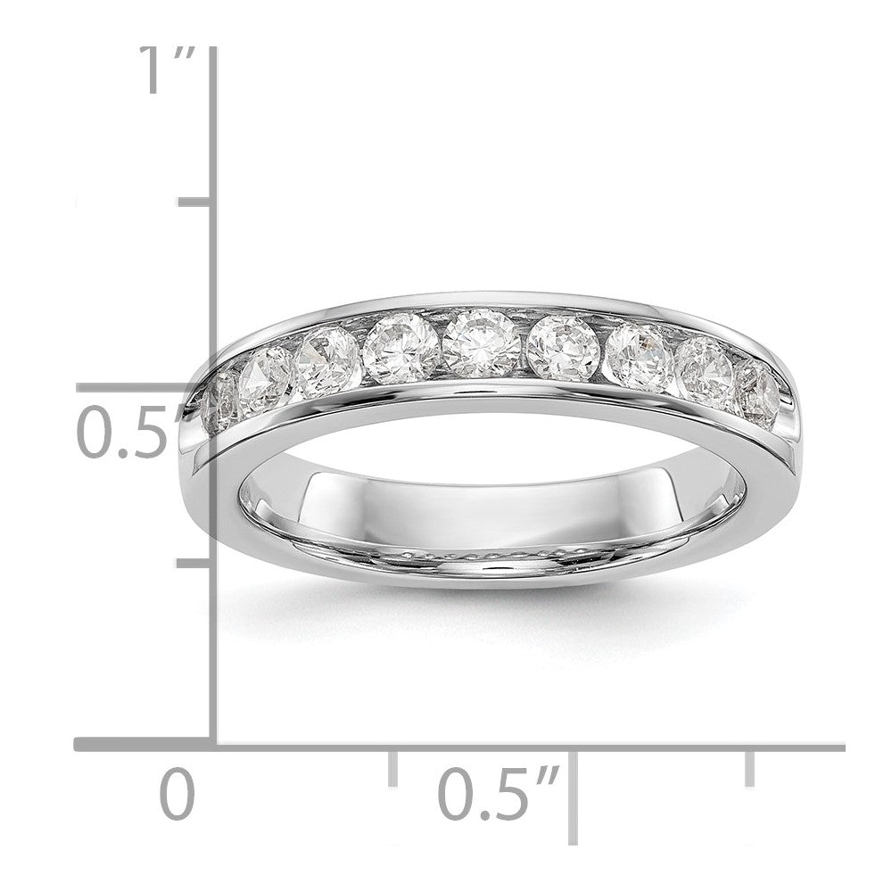 14k White Gold 9-Stone (Holds 9-2.7mm Round) Ladies Channel Band Mounting