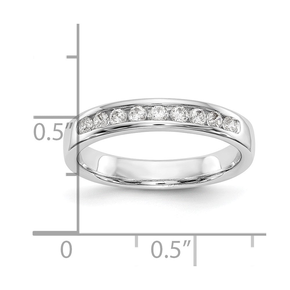 14k White Gold 9-Stone (Holds 9-1.9mm Round) Channel Band Mounting (Closed)