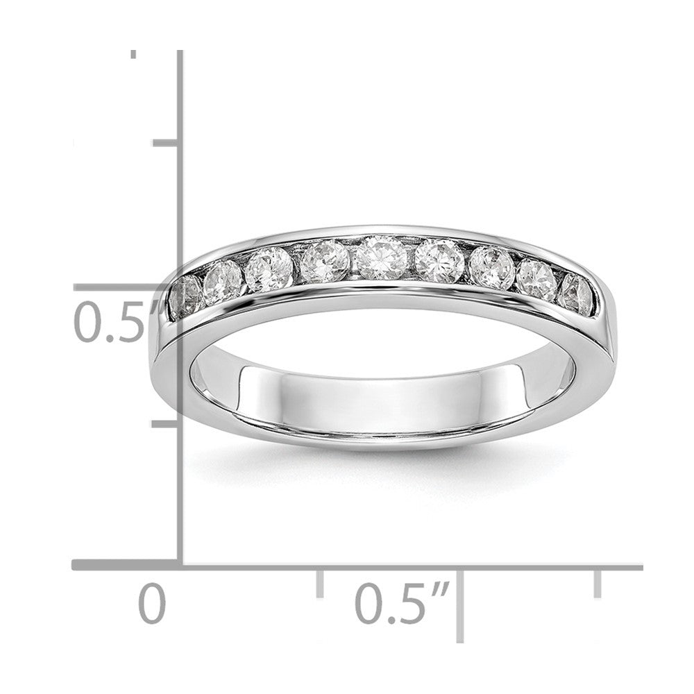 14k White Gold 9-Stone (Holds 9-2.3mm Round) Channel Band Mounting (Closed)