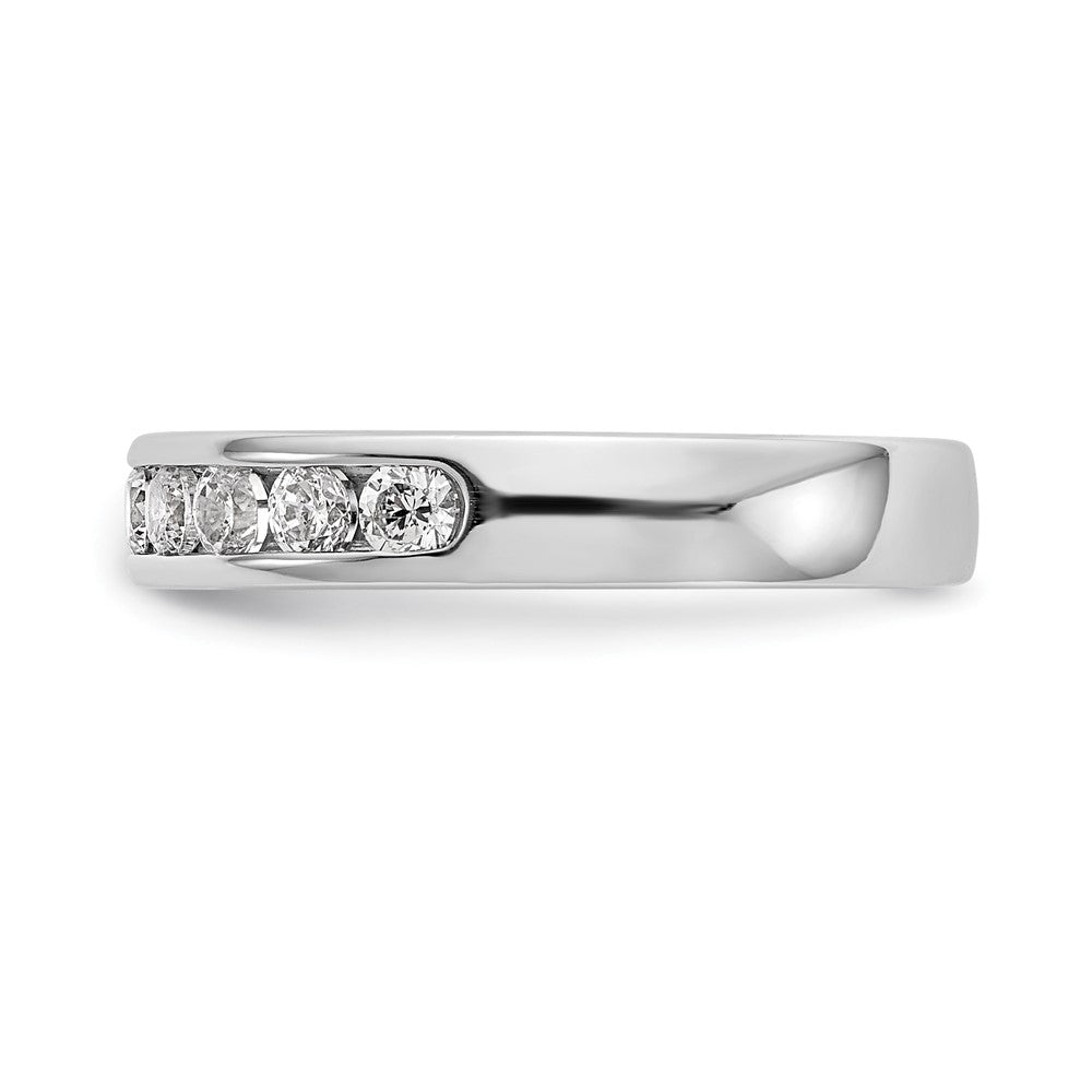 14k White Gold 9-Stone (Holds 9-2.5mm Round) Channel Band Mounting (Closed)