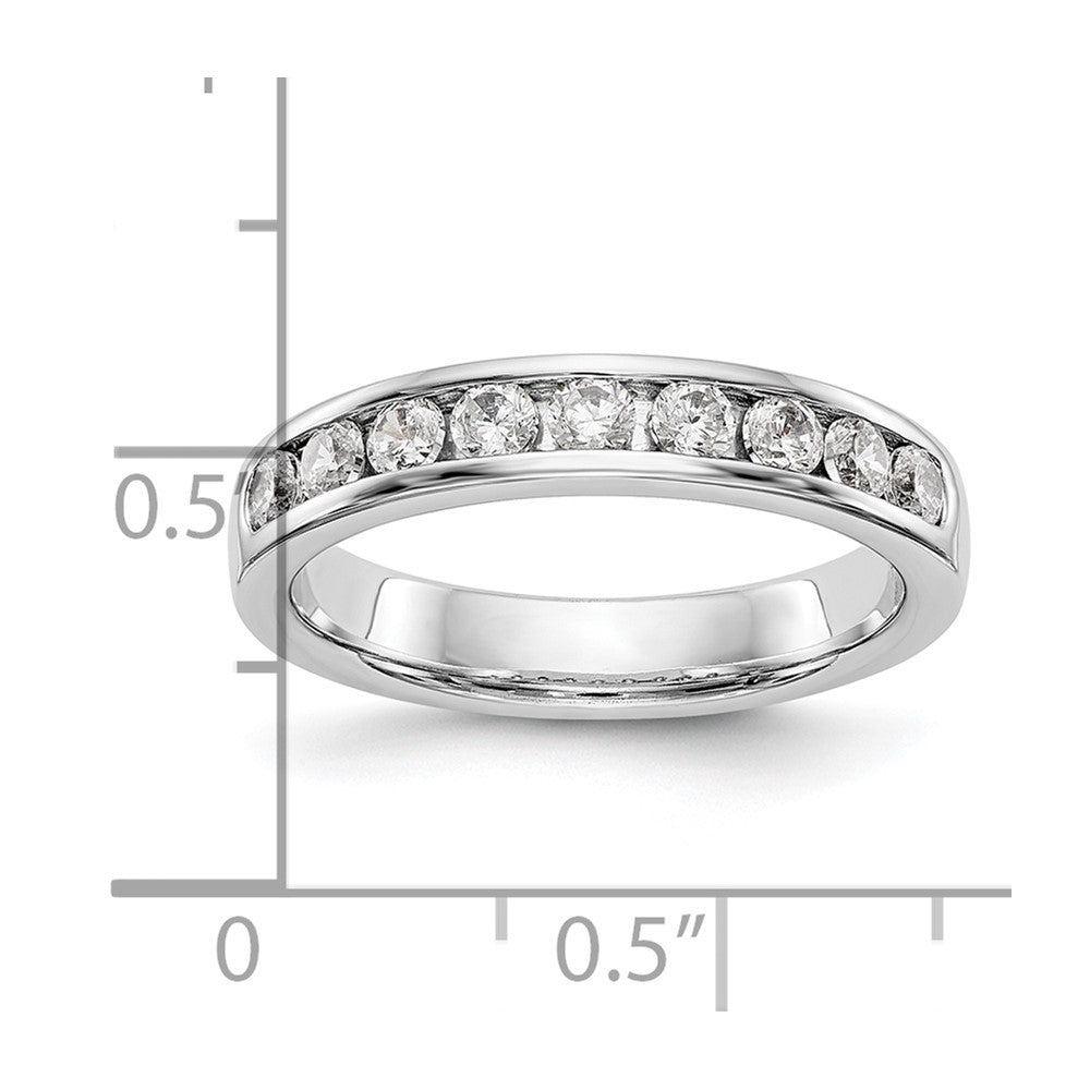 14k White Gold 9-Stone (Holds 9-2.5mm Round) Channel Band Mounting (Closed)