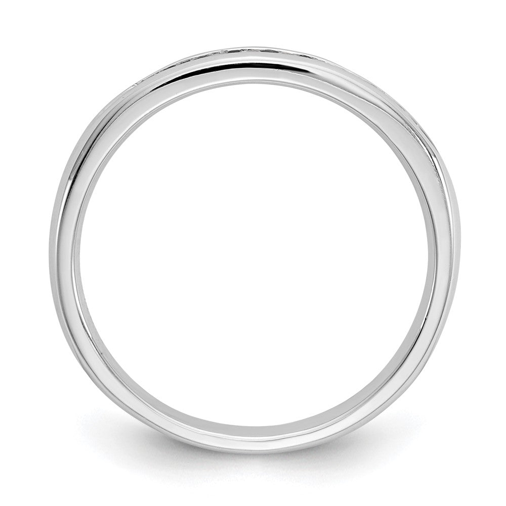 14K White Gold 9-Stone 1/8 carat Round Diamond Complete Channel Band