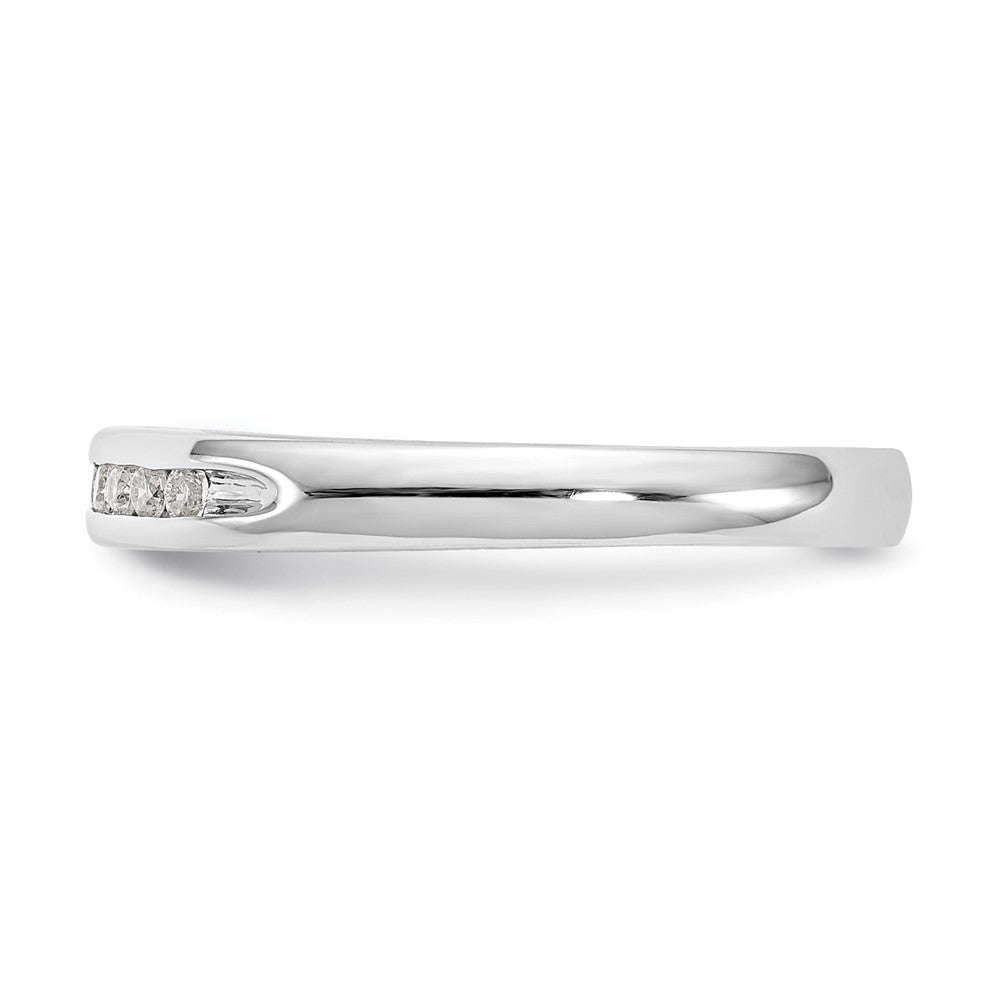 14K White Gold 9-Stone 1/8 carat Round Diamond Complete Channel Band