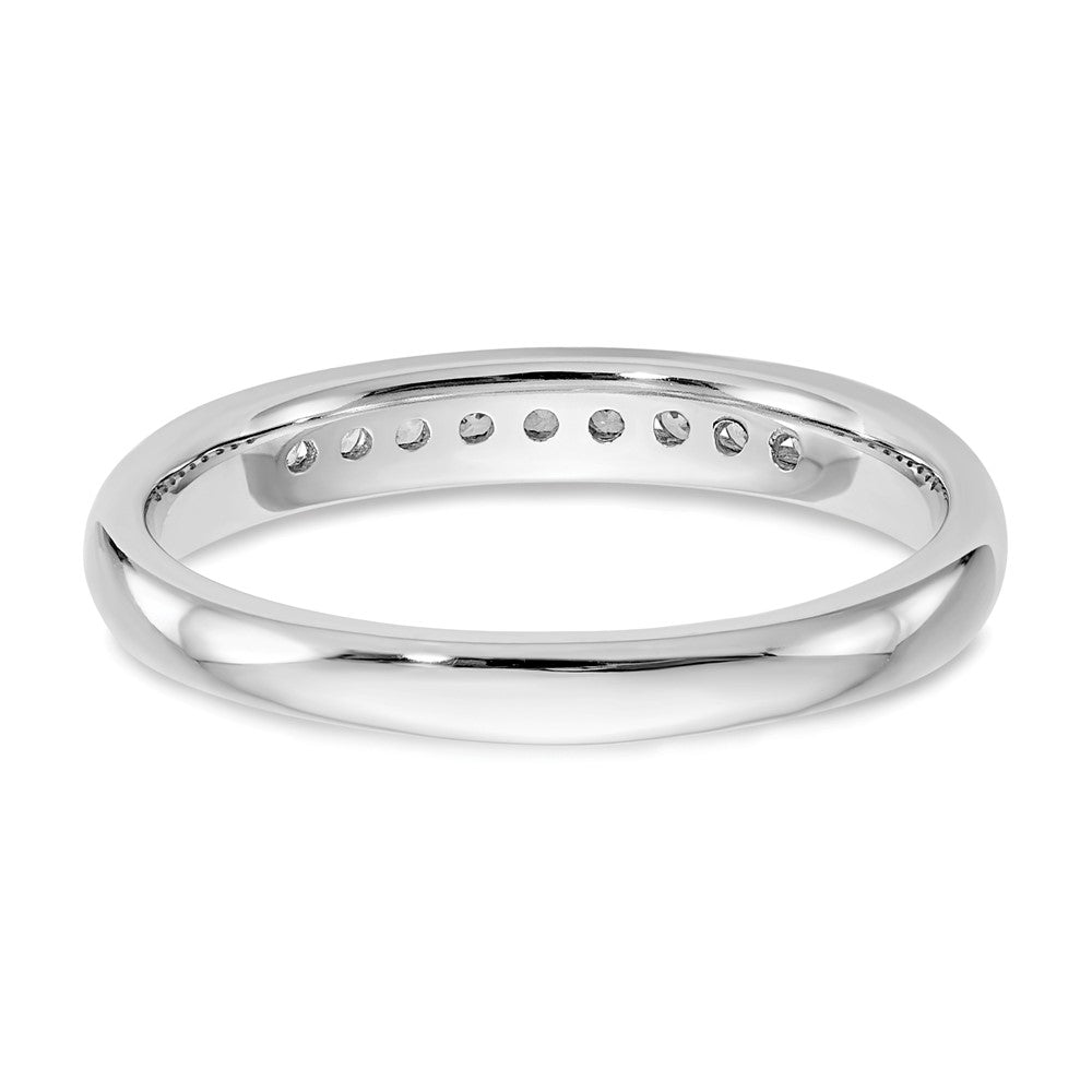 14K White Gold 9-Stone 1/8 carat Round Diamond Complete Channel Band