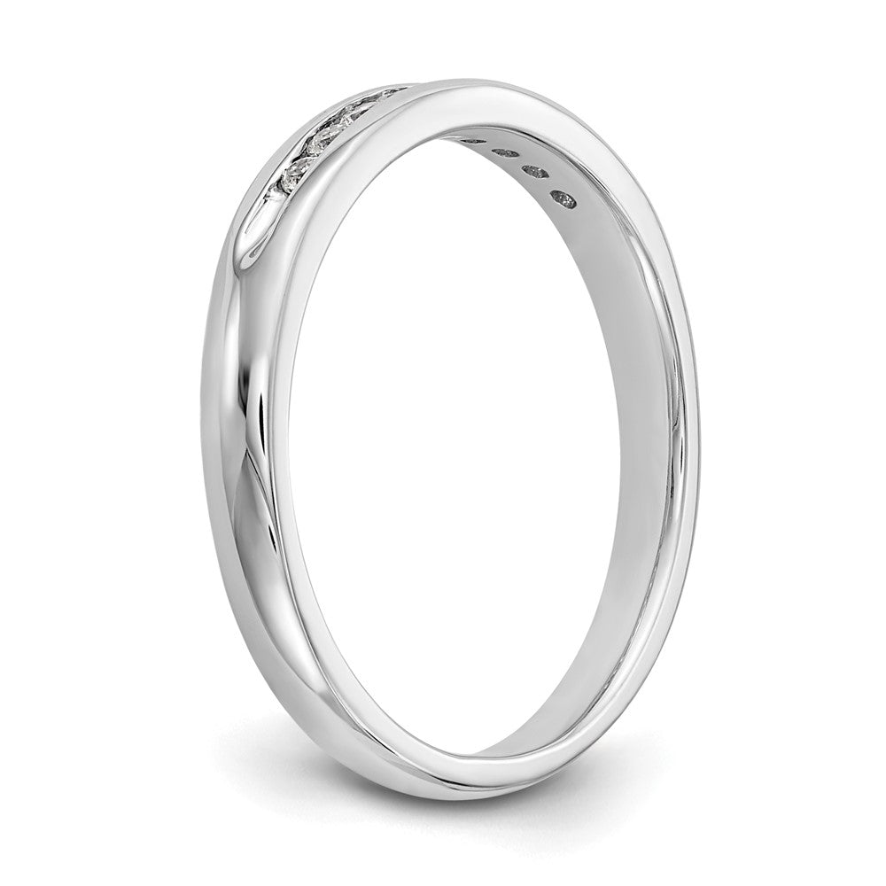 14K White Gold 9-Stone 1/8 carat Round Diamond Complete Channel Band