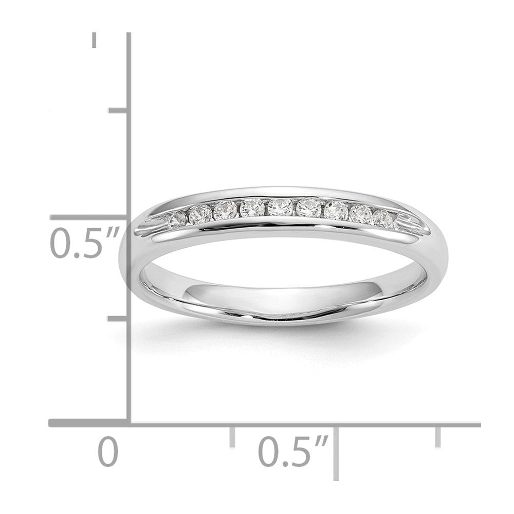 14K White Gold 9-Stone 1/8 carat Round Diamond Complete Channel Band