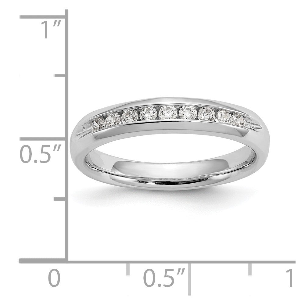 14K White Gold 9-Stone (Holds 9-1.8mm Round) Channel Band Mounting