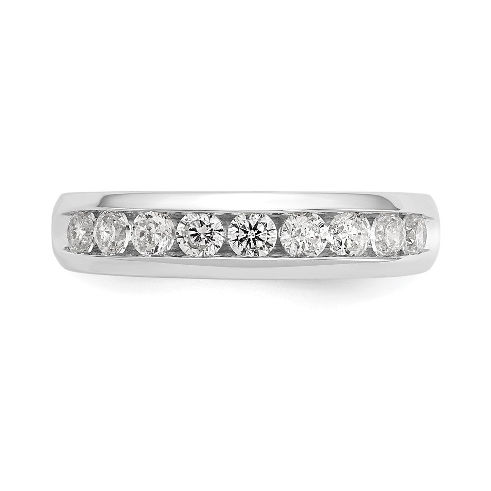 14K White Gold 9-Stone (Holds 9-2.6mm Round) Channel Band Mounting