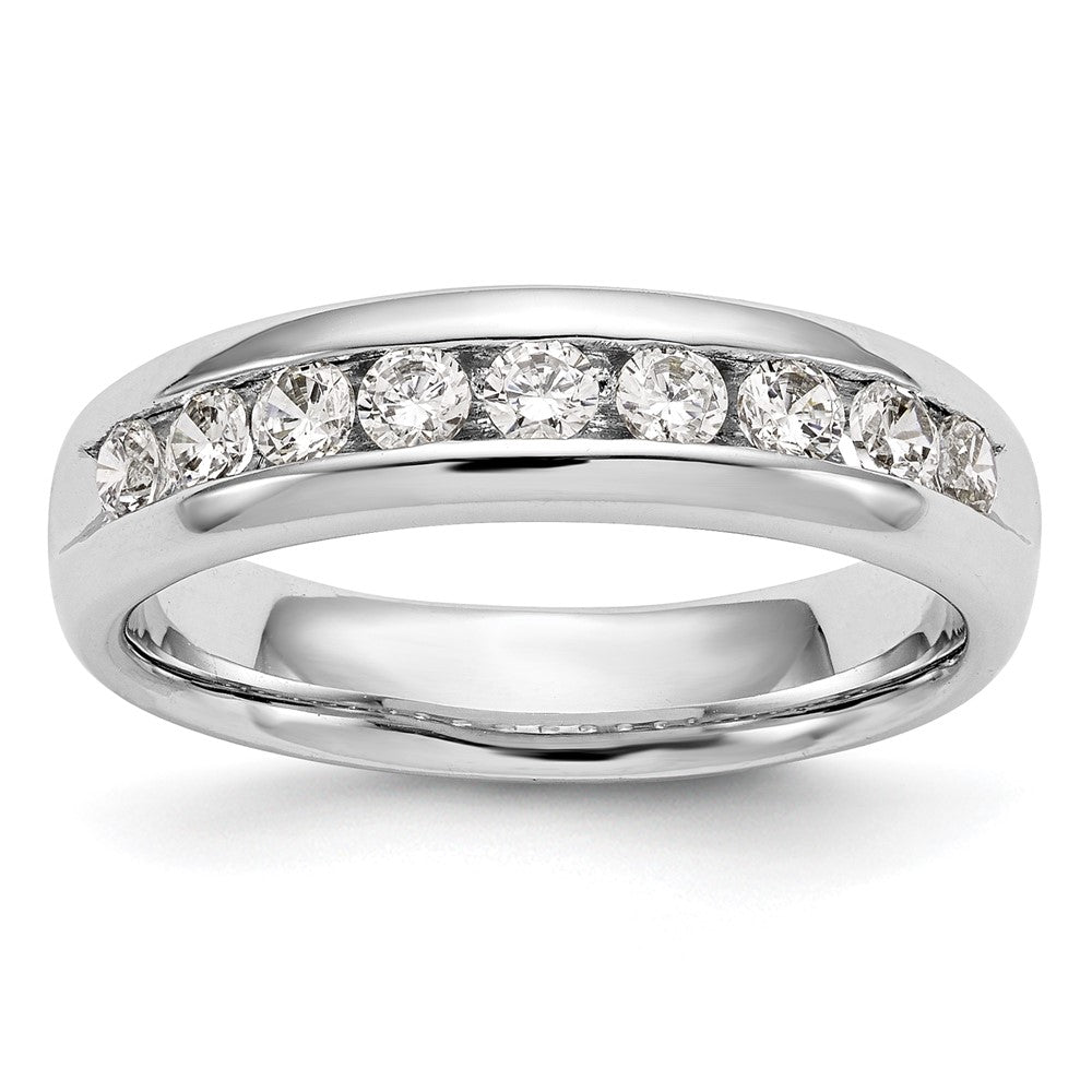 14K White Gold 9-Stone (Holds 9-2.7mm Round) Channel Band Mounting