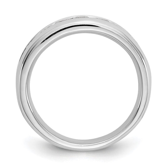 14K White Gold 9-Stone 1 carat Round Diamond Complete Channel Band