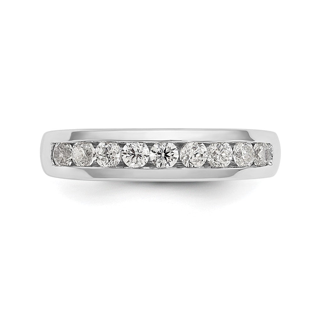 14K White Gold 9-Stone (Holds 9-2.4mm Round) Channel Band Mounting