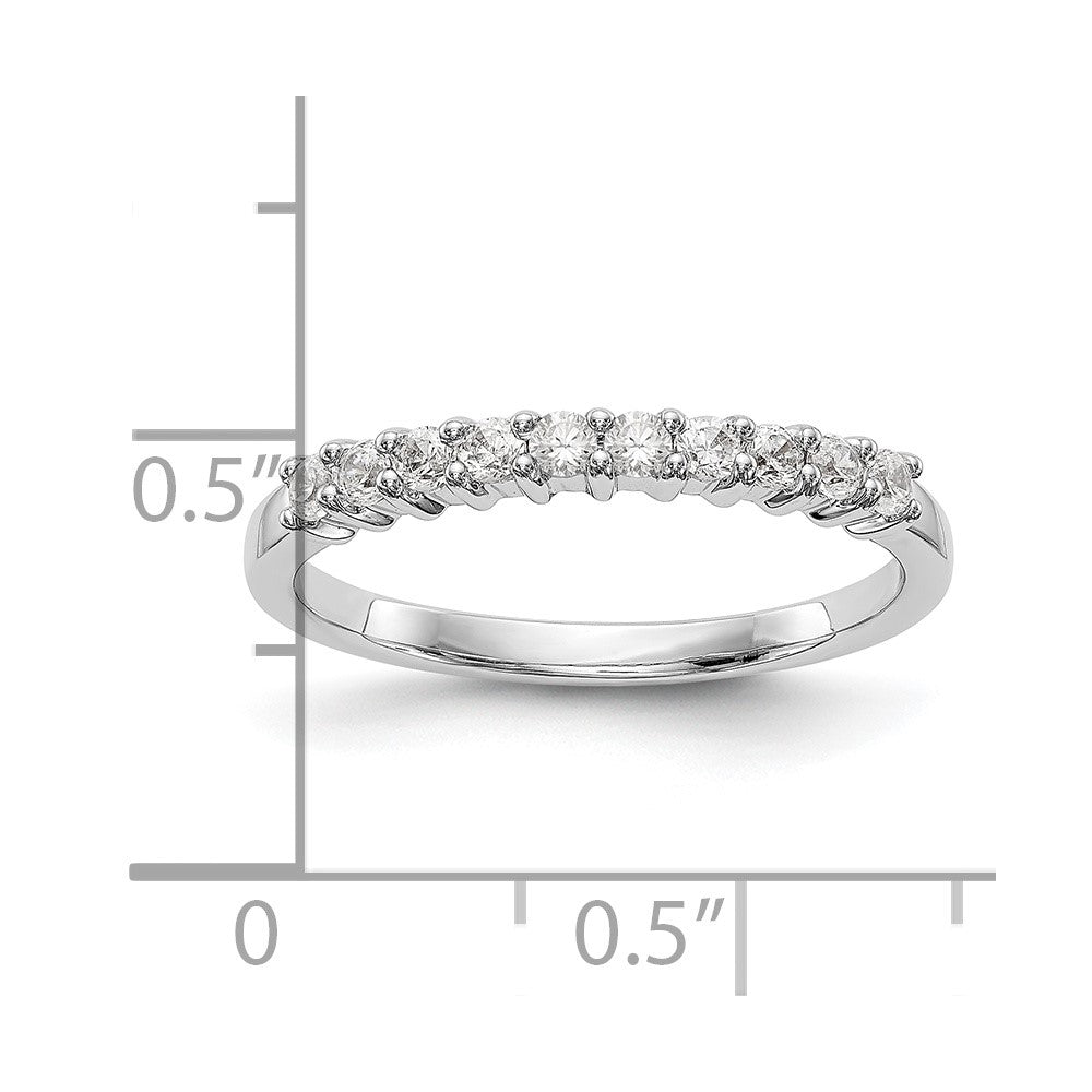 14K White Gold 10-Stone Shared Prong (Holds 10-1.9mm Round) Diamond Band Mounting