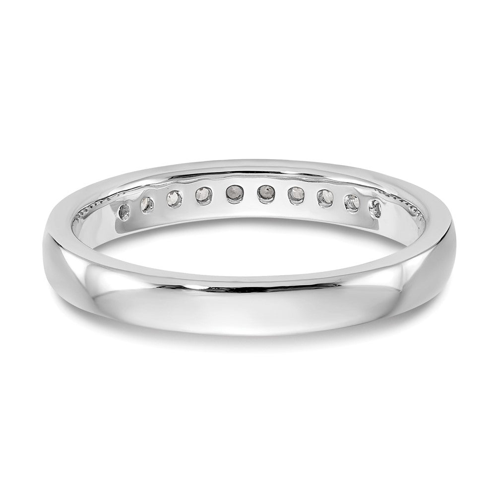 14k White Gold 10-Stone (Holds 10-1.7mm Round) Channel Band Mounting (Closed)