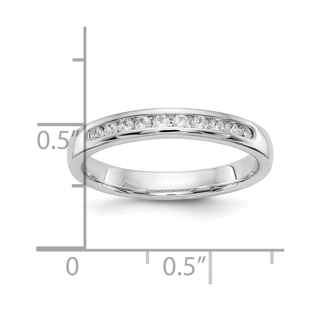 14k White Gold 10-Stone (Holds 10-1.7mm Round) Channel Band Mounting (Closed)