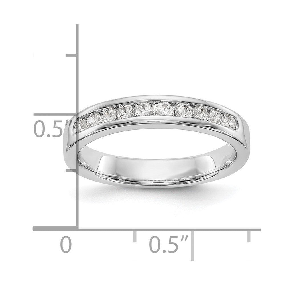 14k White Gold 10-Stone (Holds 10-2.0mm Round) Channel Band Mounting (Closed)