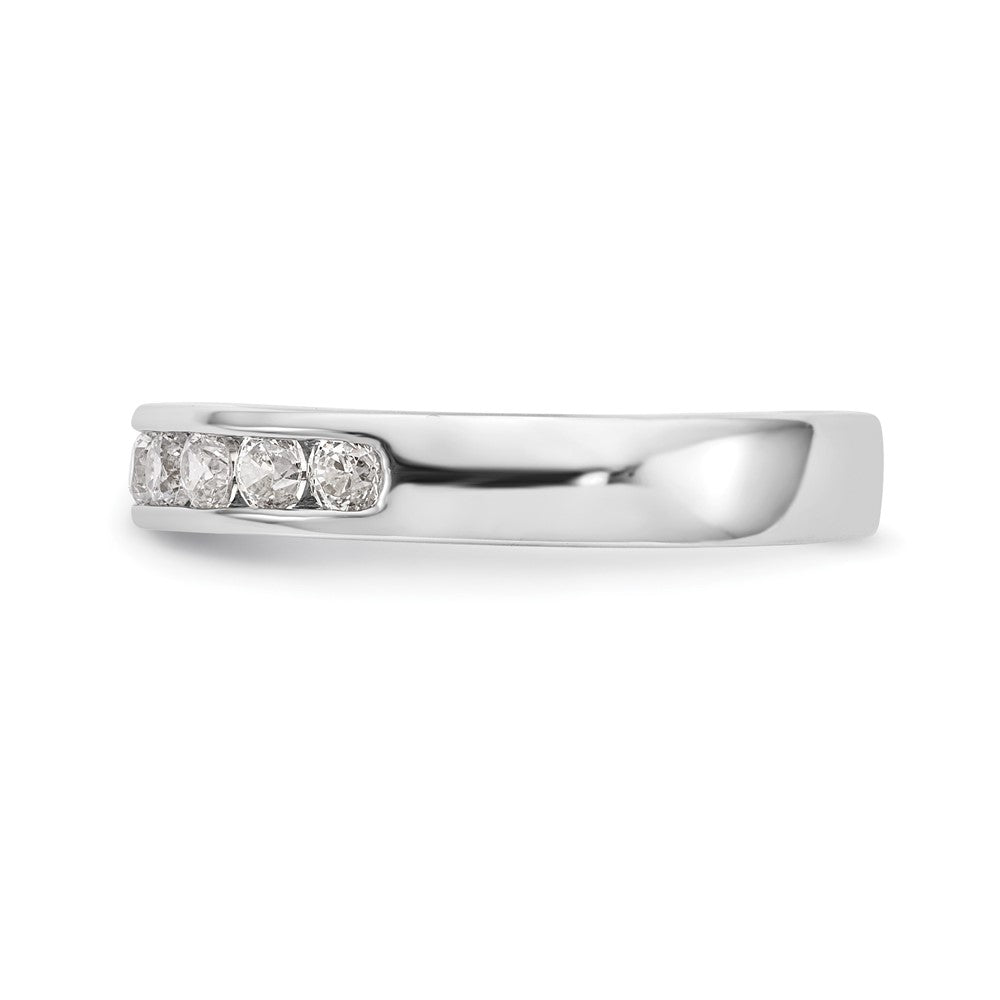 14k White Gold 10-Stone (Holds 10-2.4mm Round) Channel Band Mounting (Closed)