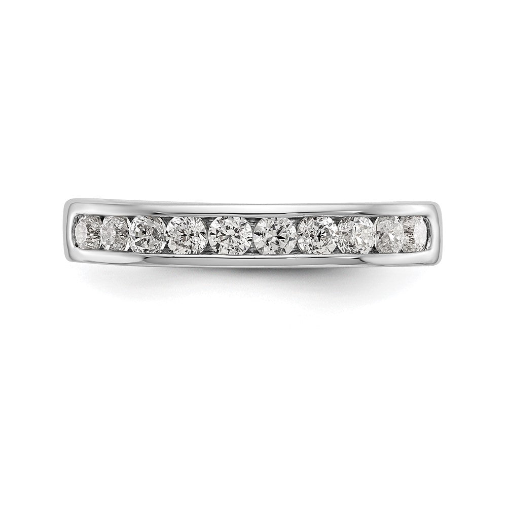 14k White Gold 10-Stone (Holds 10-2.4mm Round) Channel Band Mounting (Closed)