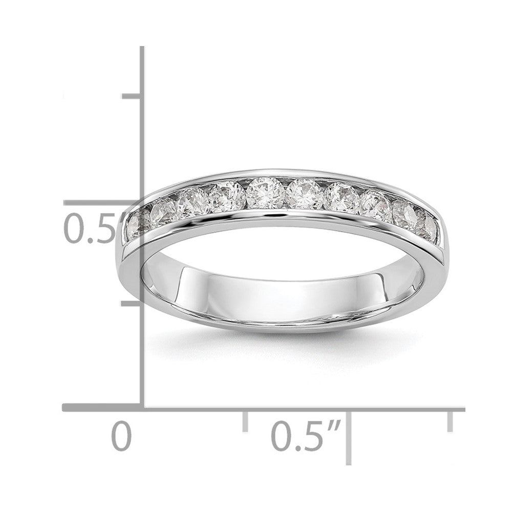 14k White Gold 10-Stone (Holds 10-2.4mm Round) Channel Band Mounting (Closed)