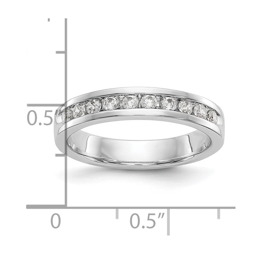 14k White Gold 10-Stone (Holds 10-2.0mm Round) Ladies Channel Band Mounting