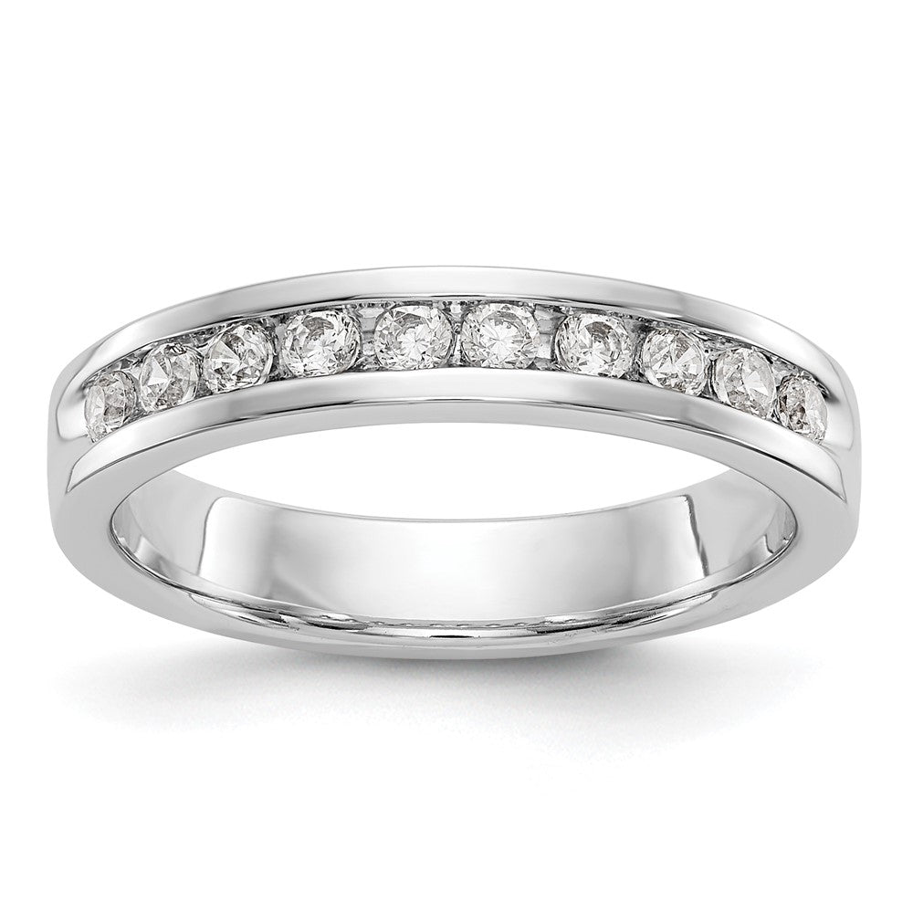 14k White Gold 10-Stone (Holds 10-2.0mm Round) Ladies Channel Band Mounting