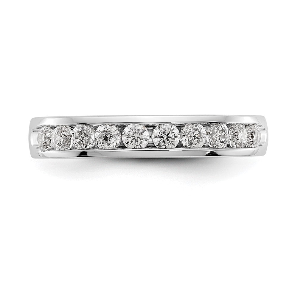 14k White Gold 10-Stone (Holds 10-2.4mm Round) Ladies Channel Band Mounting