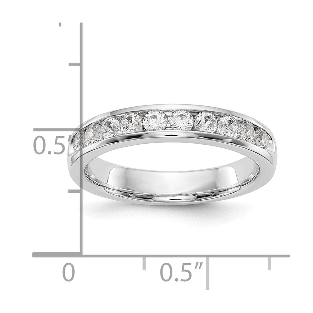 14k White Gold 10-Stone (Holds 10-2.4mm Round) Ladies Channel Band Mounting