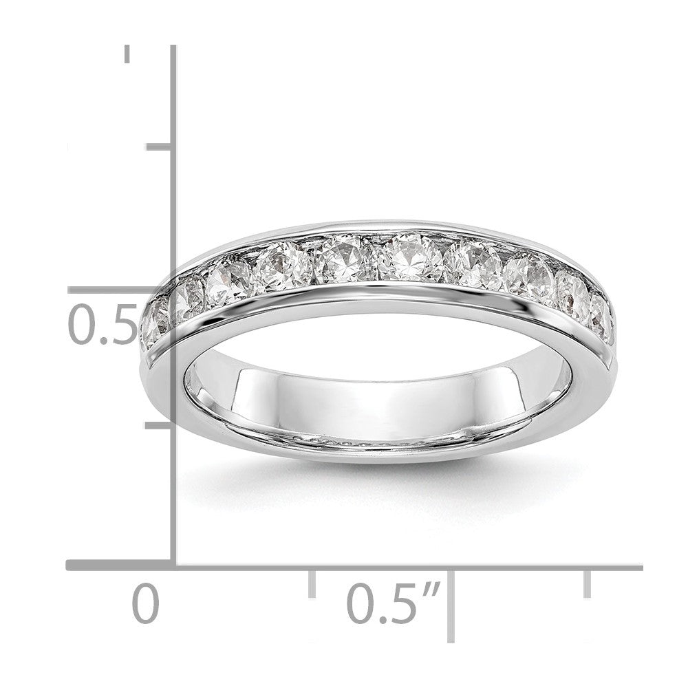 14k White Gold 10-Stone (Holds 10-2.9mm Round) Ladies Channel Band Mounting